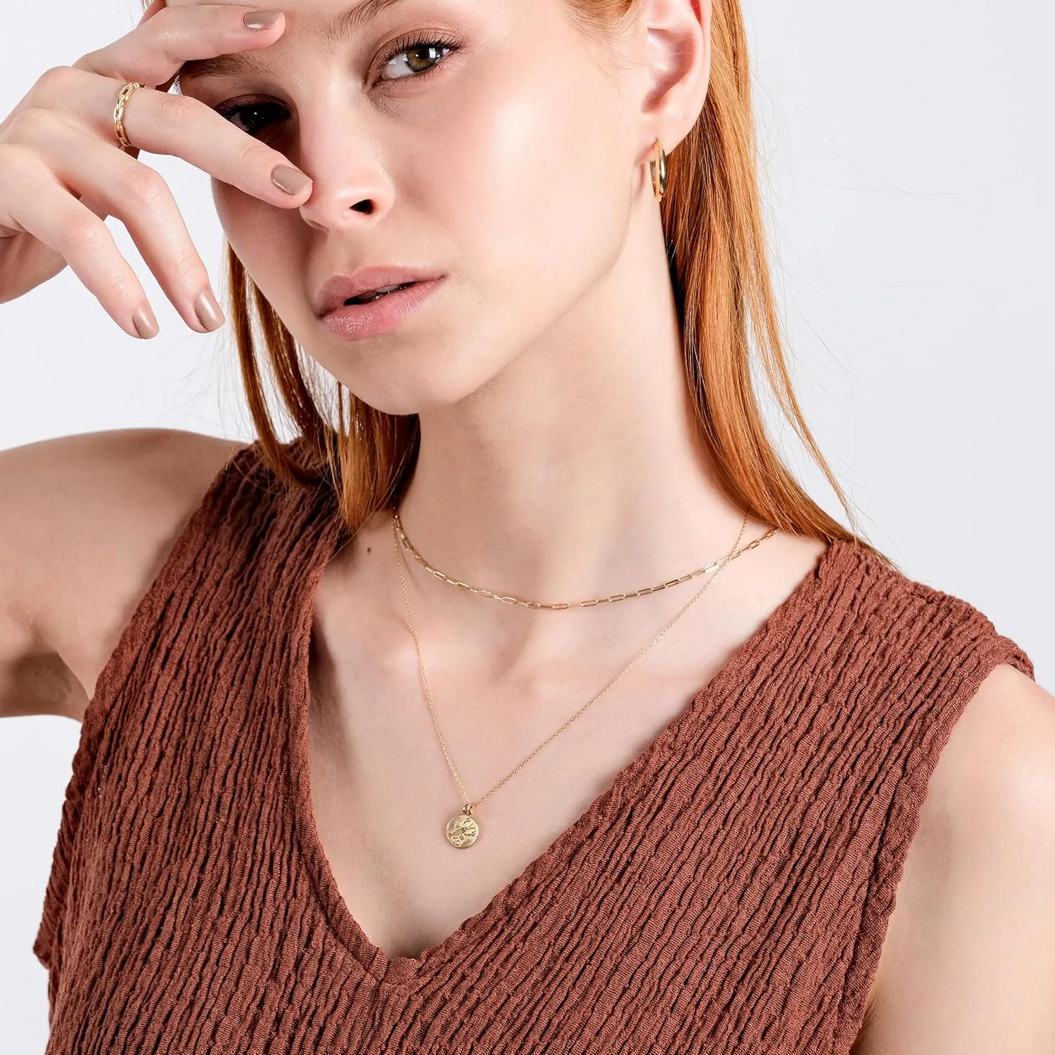 14K Solid Gold Zodiac Coin Necklace, Aries, Taurus, Gemini, Cancer, Leo, Virgo, Libra, Scorpio, Sagittarius, Capricorn, Aquarius, Pisces Pendant, Astrology Sign Necklace Gift for Her