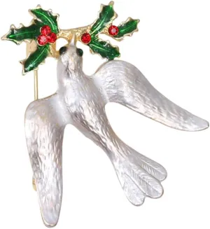 1pc Stylish Rhinestone Peace Dove Brooch Decorative Badge Elegant Corsage Clothing Ornament for Parties and Daily Wear Unique Present Choice for Friends