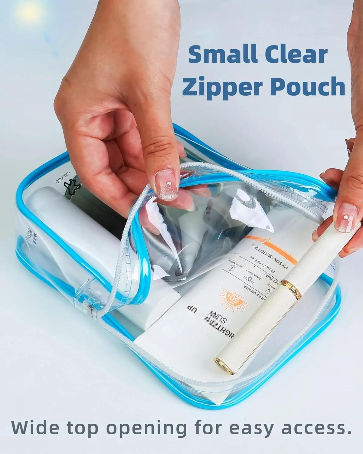 2 Pack TSA Approved Toiletry Bag, Airplane Travel Essentials for Long Flight Flying European International Must Haves Small Quart Size Makeup Zipper Pouch for Women Men Toiletries Liquids Clear
