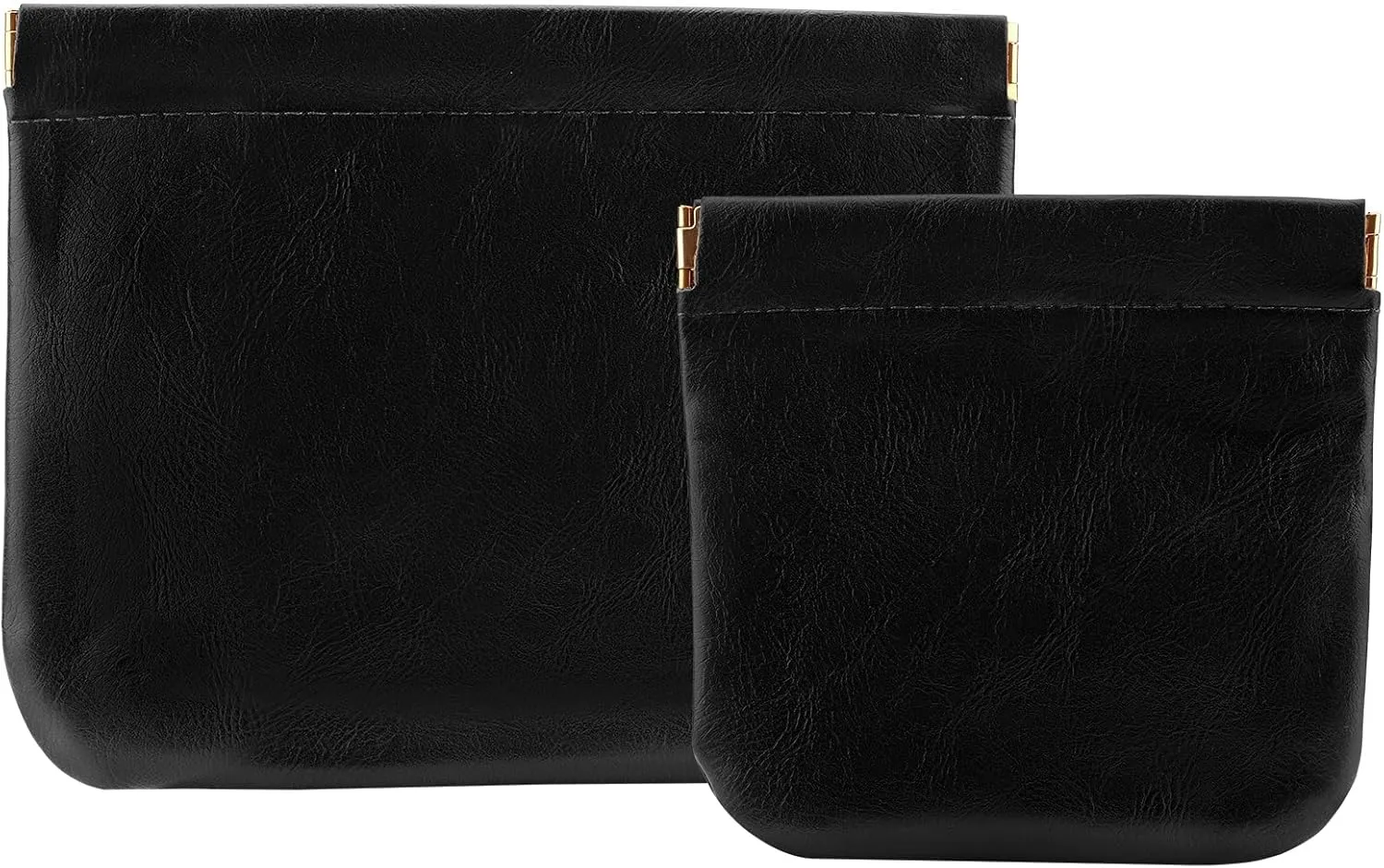 2 PCS Small Makeup Bag for Purse,Leather Small Makeup Pouch Purse,Mini Cosmetic Bag for Travel,Headphone Cable Pouch,Neutral, elegant and stylish,Gifts for Women Men