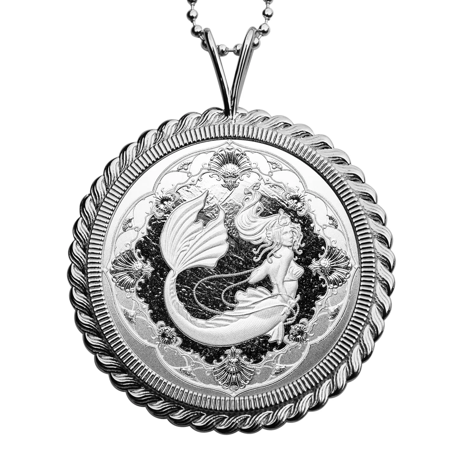 2022 Samoa 1 oz Silver 2 Tala Mermaid Princess of the Seas BU Uncirculated Coin Solid 925 Sterling Silver Necklace NEW