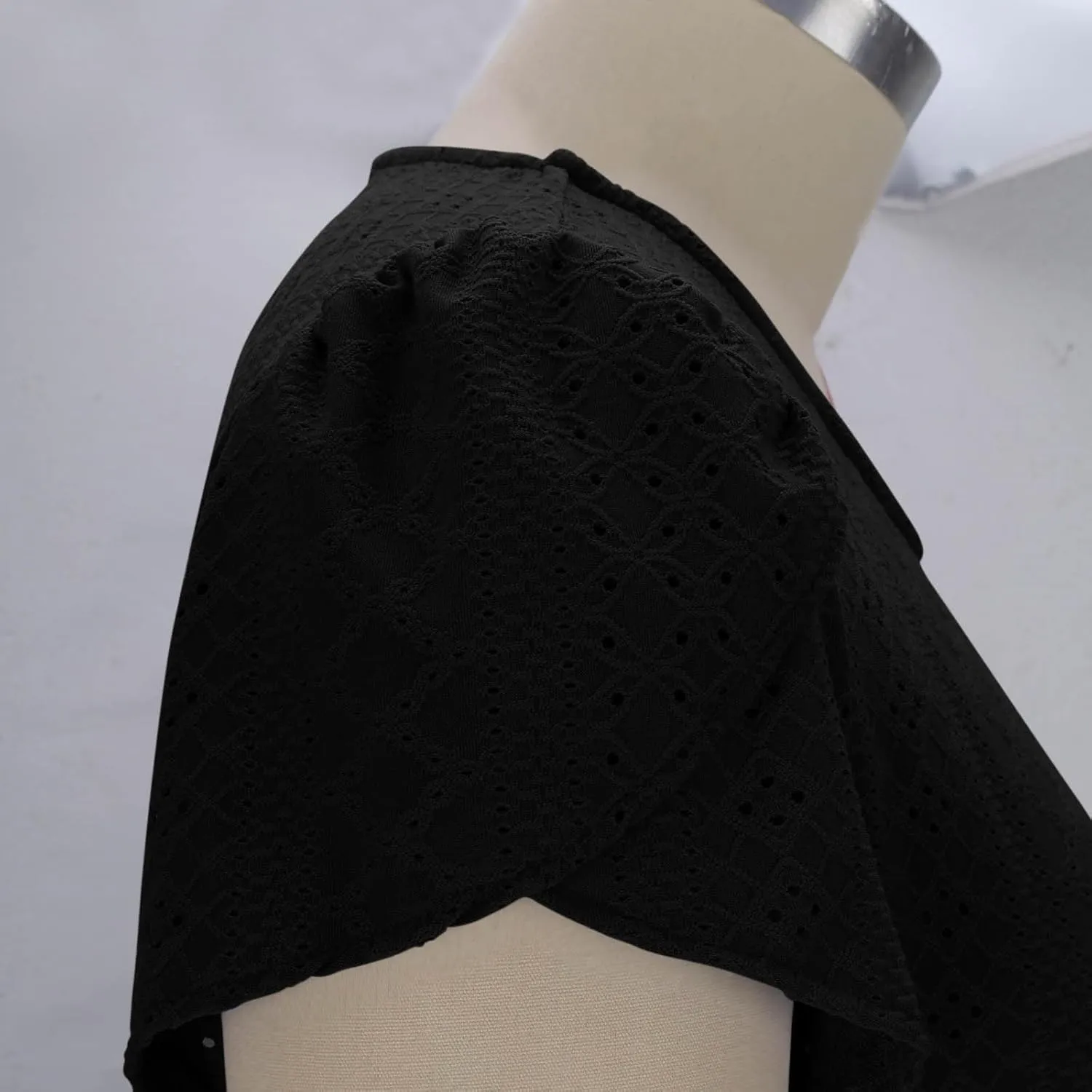 2025 Summer Dress for Womens Dressy Casual Sundress Hollow Out Eyelet Embroidery Maxi Dress Petal Sleeve Beach Dresses