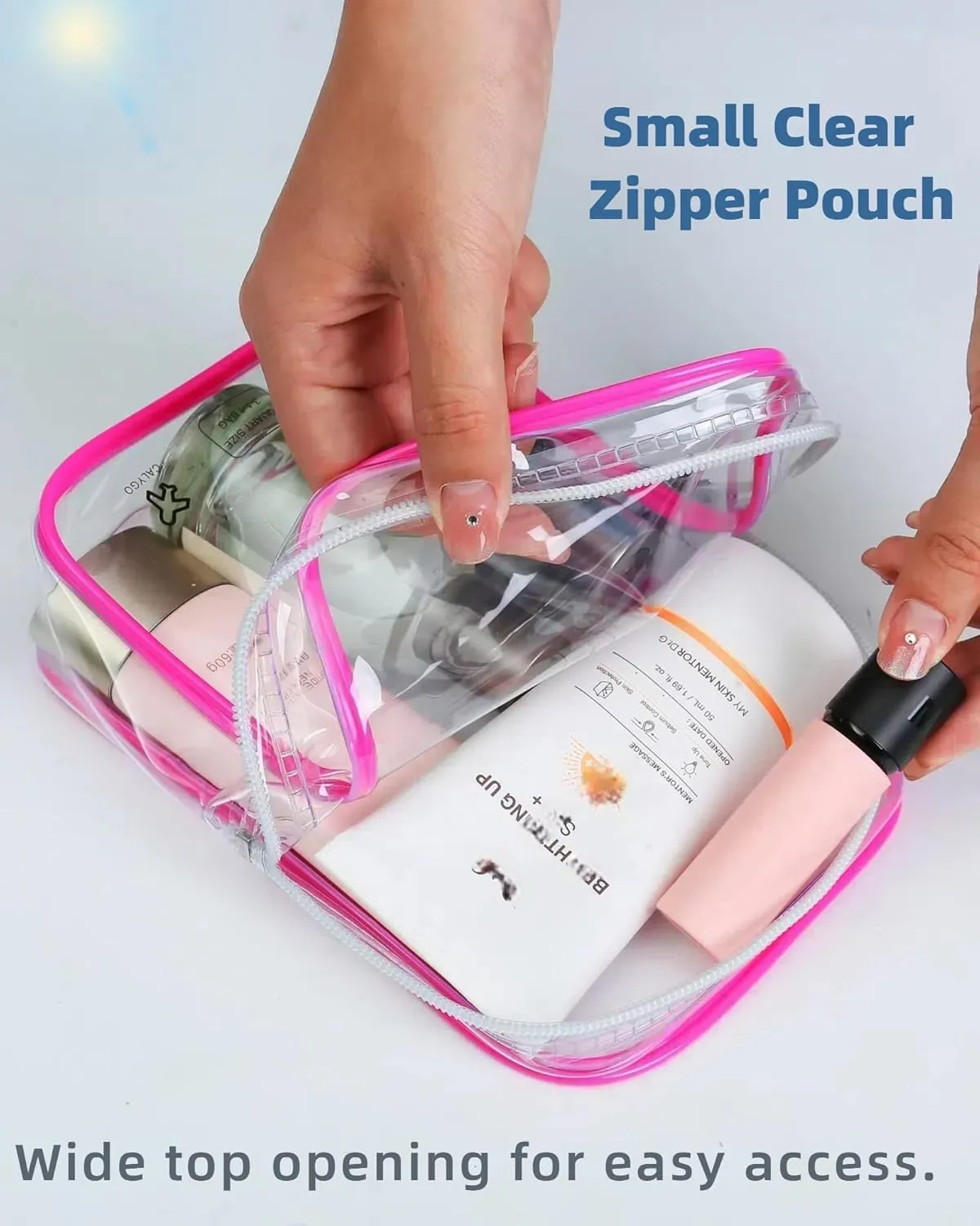 4 Pack TSA Approved Toiletry Bag, Airplane Travel Essentials for Long Flight Flying European International Must Haves Small Quart Size Makeup Zipper Pouch for Women Men Toiletries Liquids Clear
