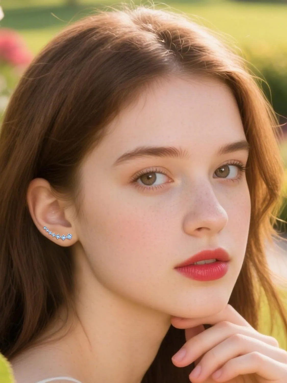 7 Crystals Ear Cuffs Climber Earrings for Women Silver Plated Cartilage Crawler Earring Cubic Zirconia Hypoallergenic Piercing Post Pin Stud Jewelry Gifts