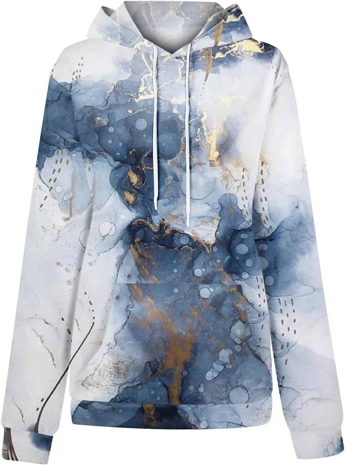 ADHOWBEW Oversized Sweatshirt for Women Fashion Y2k Graphic Drawstring Hoodies Sweaters