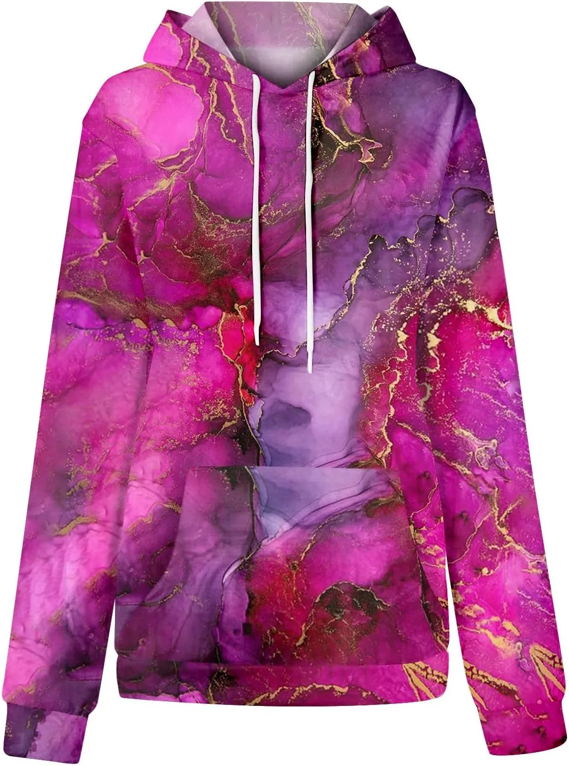 ADHOWBEW Oversized Sweatshirt for Women Fashion Y2k Graphic Drawstring Hoodies Sweaters