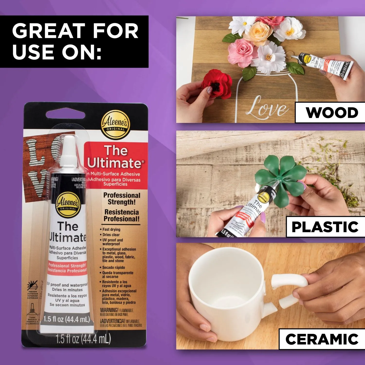 Aleene’s The Ultimate Multi-Surface Adhesive 1.5 fl. oz. 3 Pack