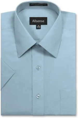 Allsense Mens Regular-Fit Short-Sleeve Dress Shirt