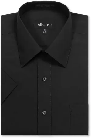 Allsense Mens Regular-Fit Short-Sleeve Dress Shirt