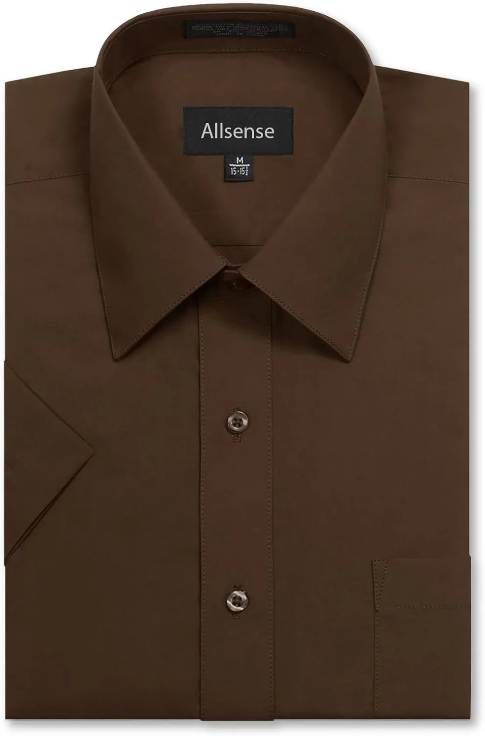 Allsense Mens Regular-Fit Short-Sleeve Dress Shirt
