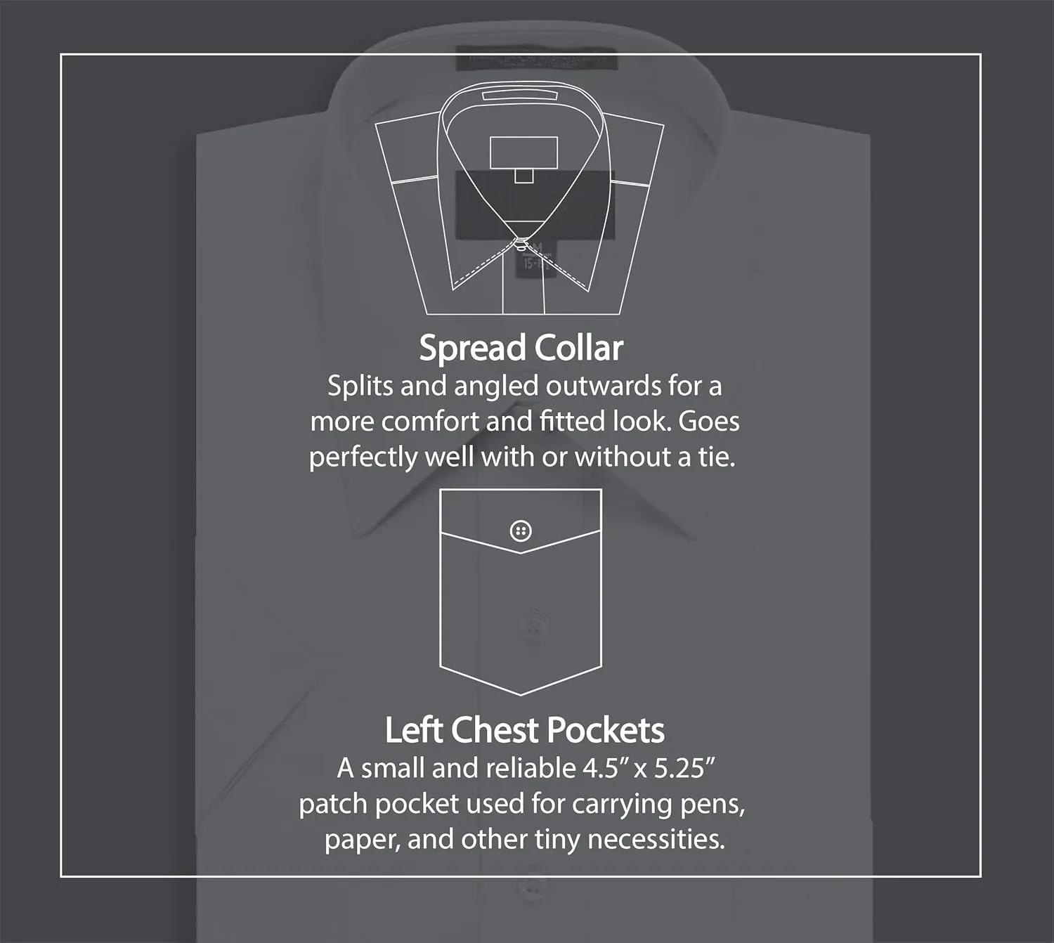 Allsense Mens Regular-Fit Short-Sleeve Dress Shirt