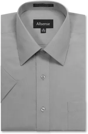 Allsense Mens Regular-Fit Short-Sleeve Dress Shirt