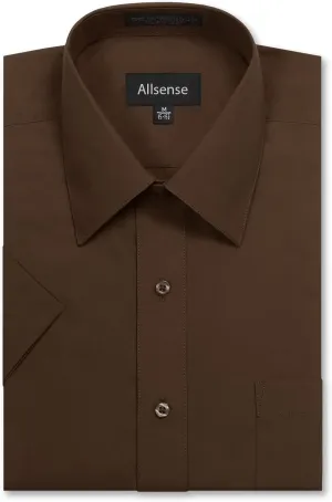 Allsense Mens Regular-Fit Short-Sleeve Dress Shirt