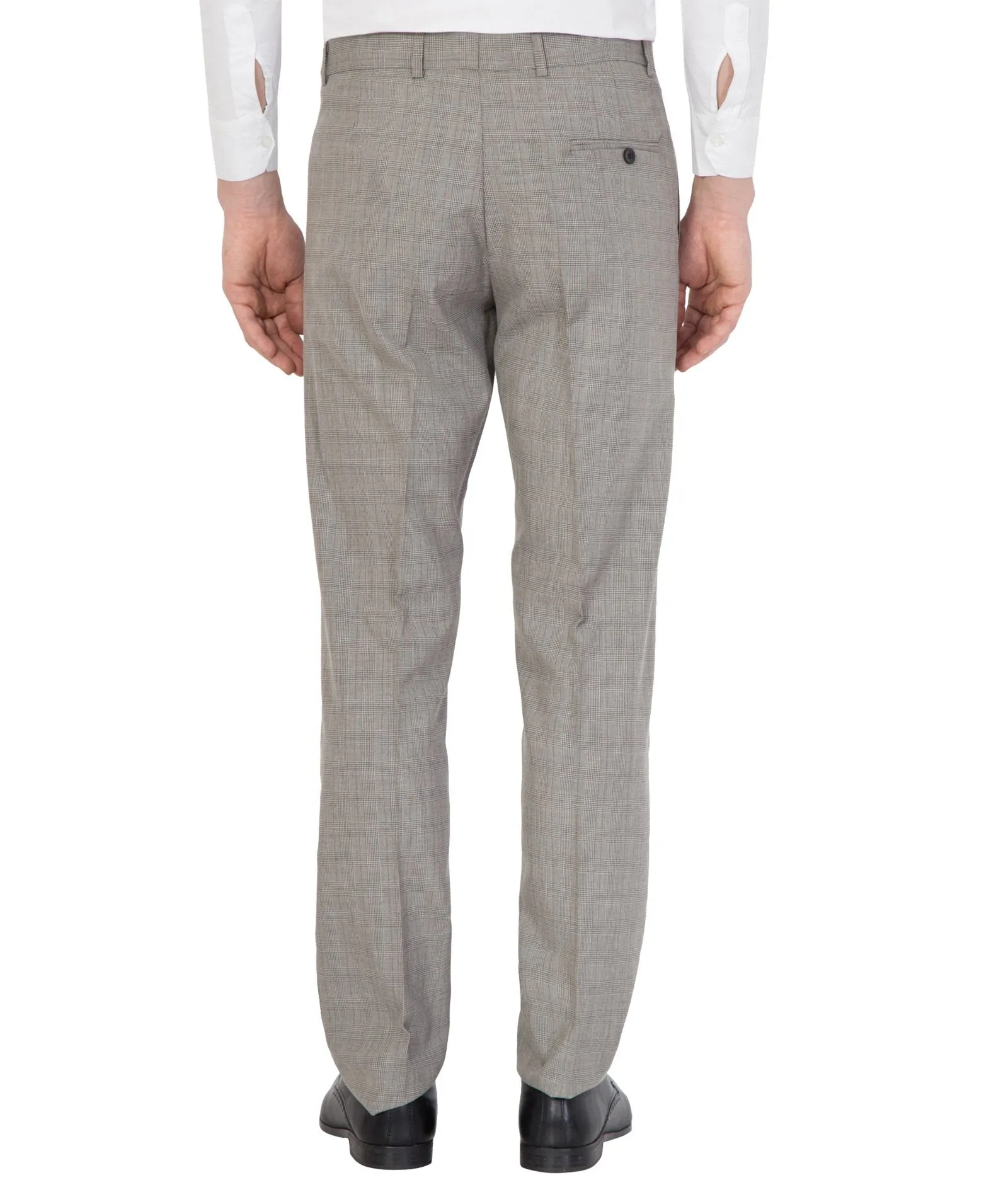 American-Elm Men Beige Cotton Solid Pattern Slim Fit Foramal Trouser