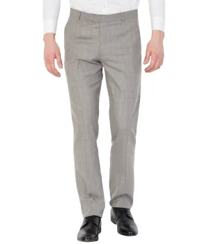 American-Elm Men Beige Cotton Solid Pattern Slim Fit Foramal Trouser