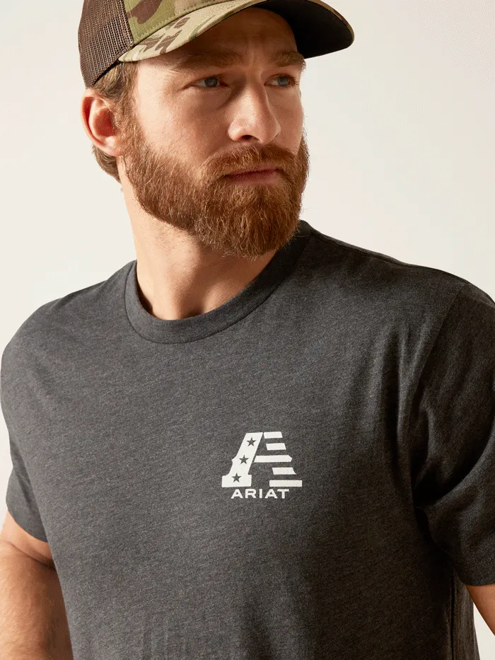 Ariat 10047656 Mens US A Short Sleeve T-Shirt Charcoal Heather