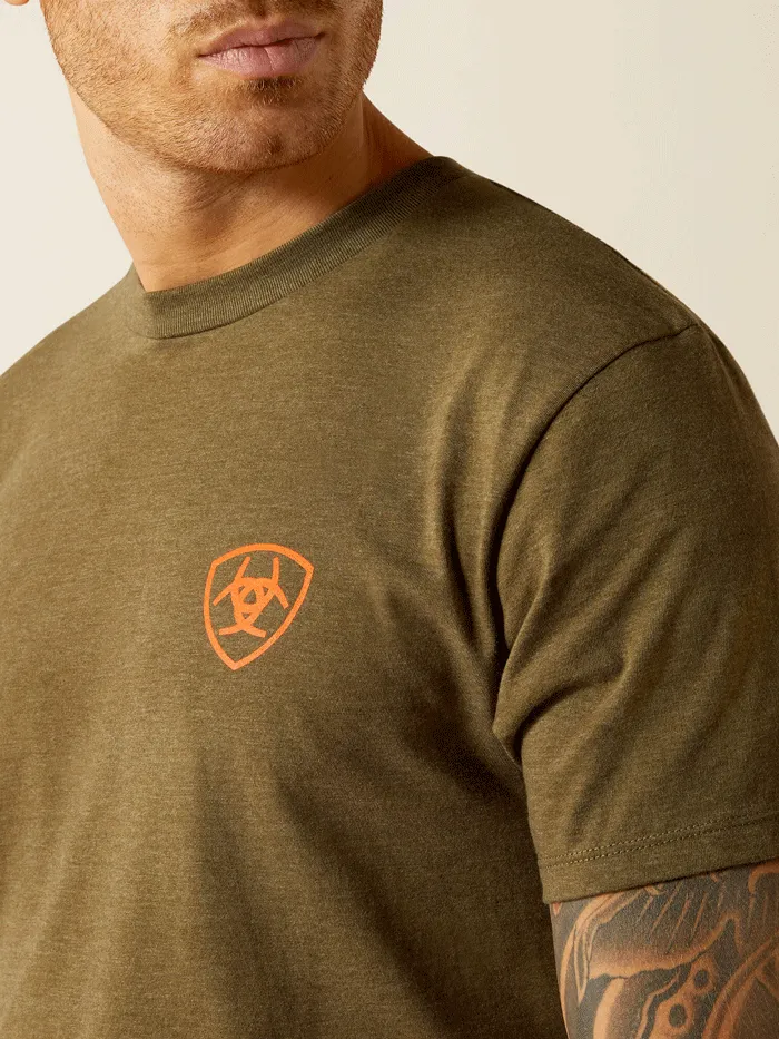 Ariat 10052569 Mens Grain Flag T-Shirt Military Heather