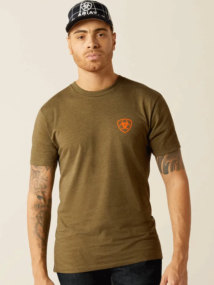 Ariat 10052569 Mens Grain Flag T-Shirt Military Heather