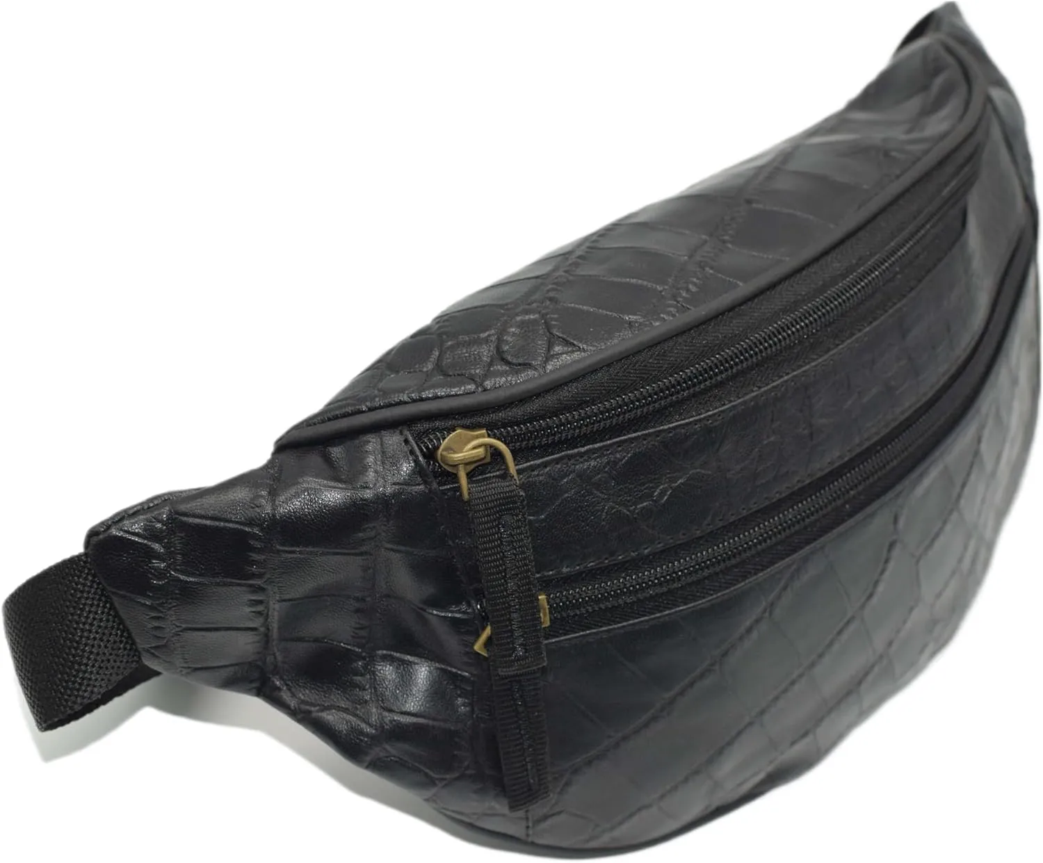 Assorted Leather Fanny Packs (#7310) (Croco Black)