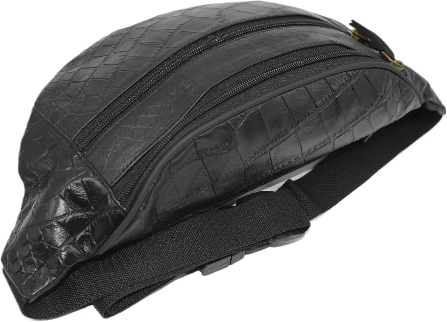Assorted Leather Fanny Packs (#7310) (Croco Black)