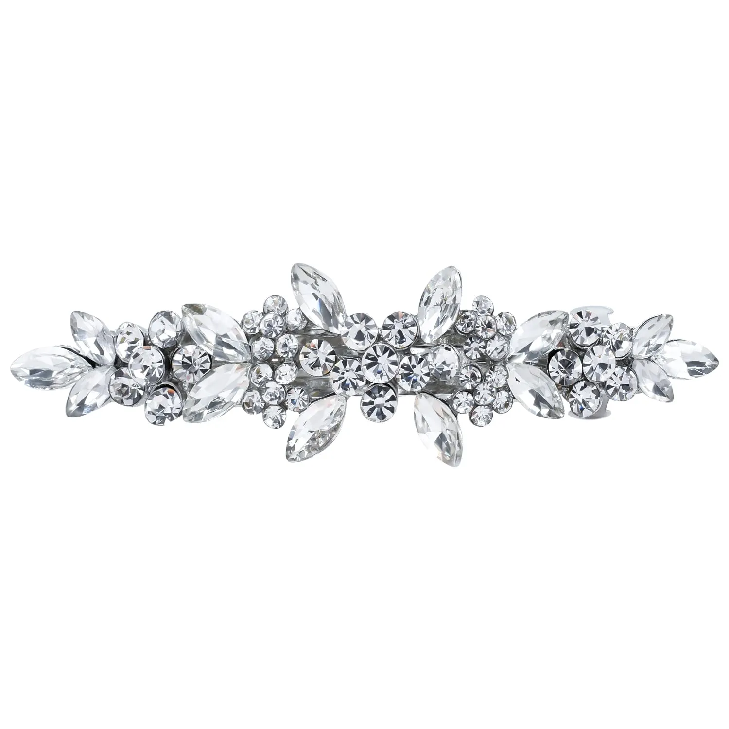 Austrian Crystal Hair Clips, Rhinestones Hairpins Barrettes, White Sparkly Hairgrip Hair Headwear Accessories for Women Girl