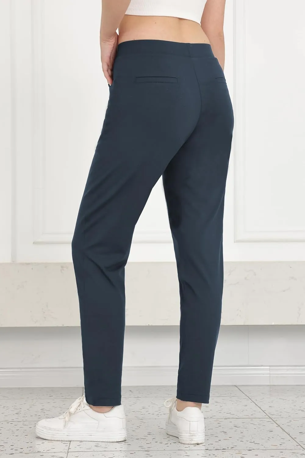 Bamans Womens Dress Pants Work Business Skinny Leg Pants Office High Waisted Slacks Slim Fit Casual Trousers