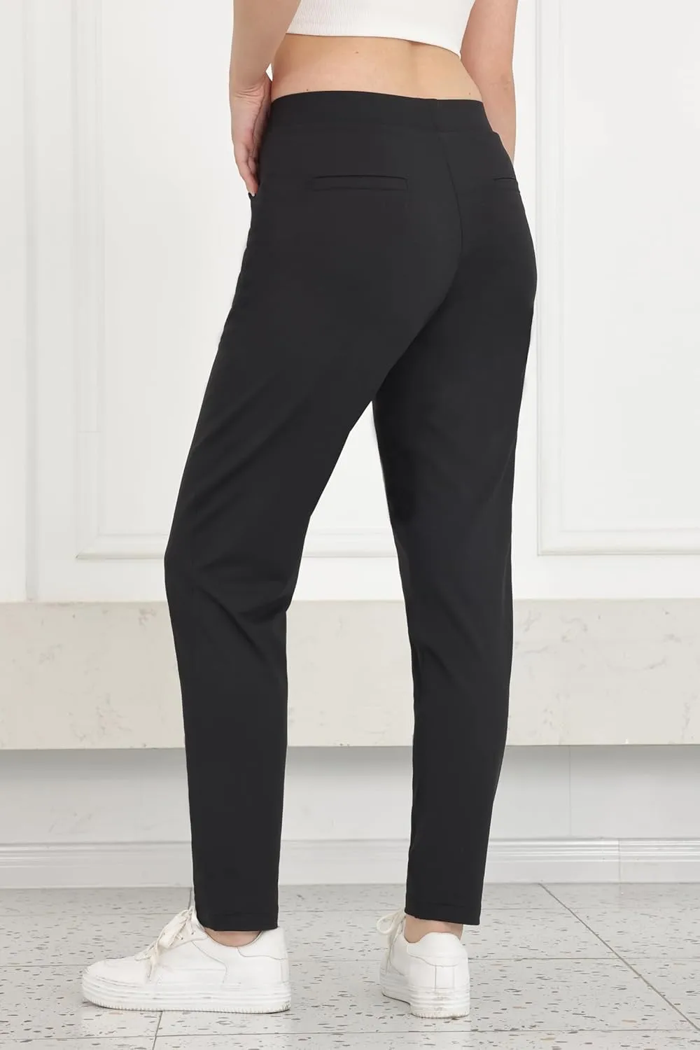 Bamans Womens Dress Pants Work Business Skinny Leg Pants Office High Waisted Slacks Slim Fit Casual Trousers