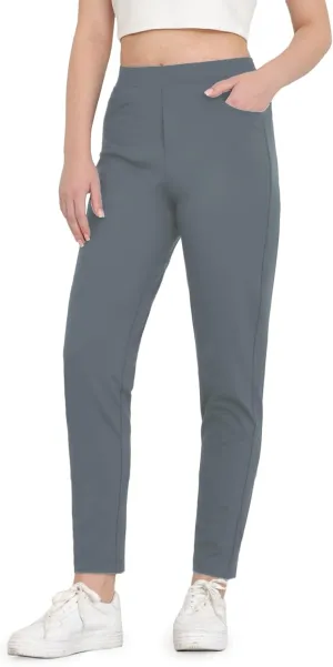 Bamans Womens Dress Pants Work Business Skinny Leg Pants Office High Waisted Slacks Slim Fit Casual Trousers