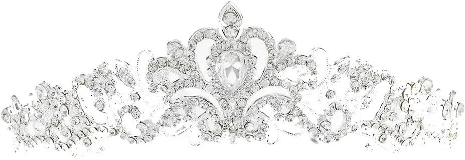 Baroque Silver Wedding Crown Rhinestone Bridal Crowns and Tiaras Crystal Bride Crown Prom Costume Party Hair Accessories for Women and Girls