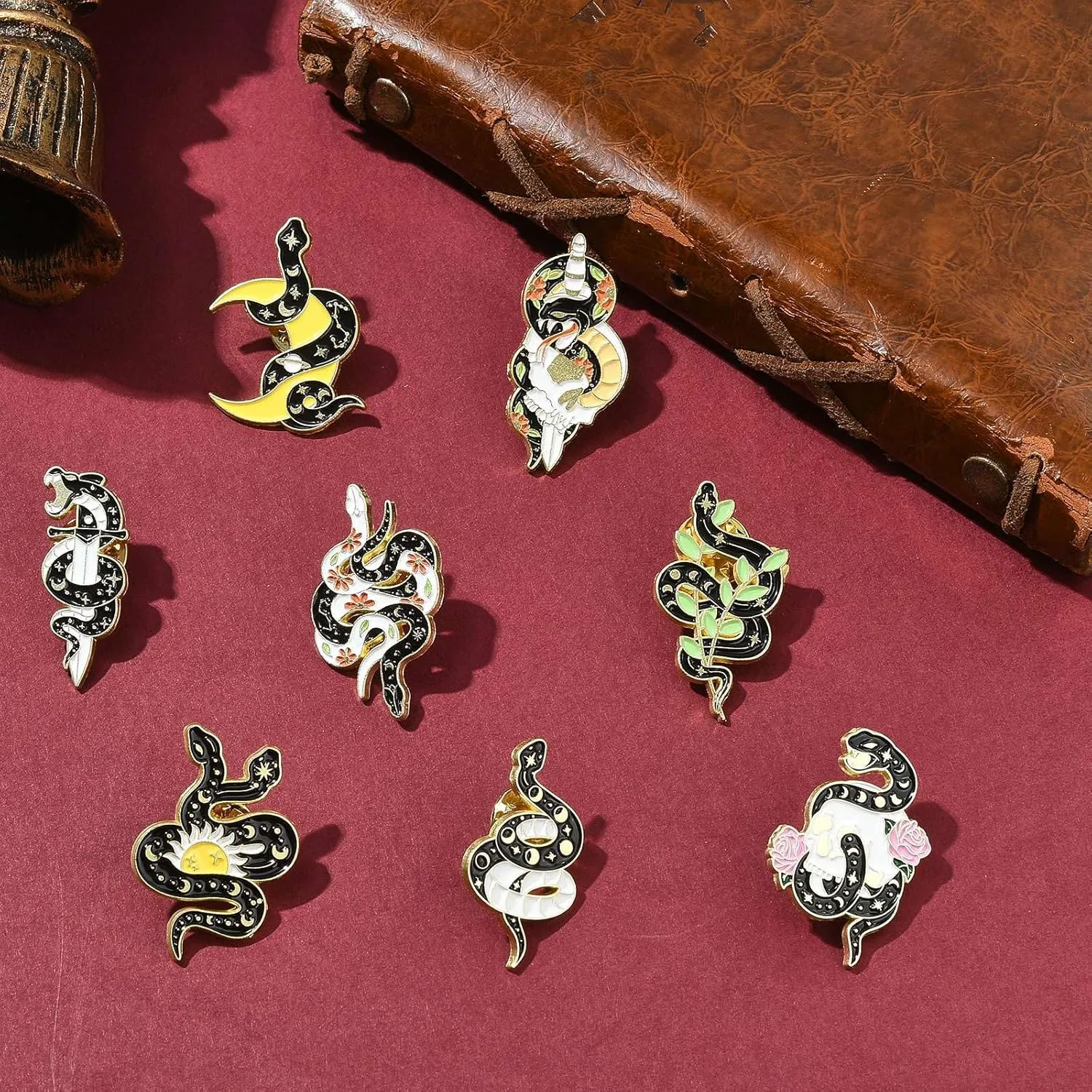 Bee Rectangle Biology Theme Fruit Vegetable Snake Ice Cream Brooches Insect Dessert Strawberry Lapel Pins for DIY Jewelry Craft Clothes Decor