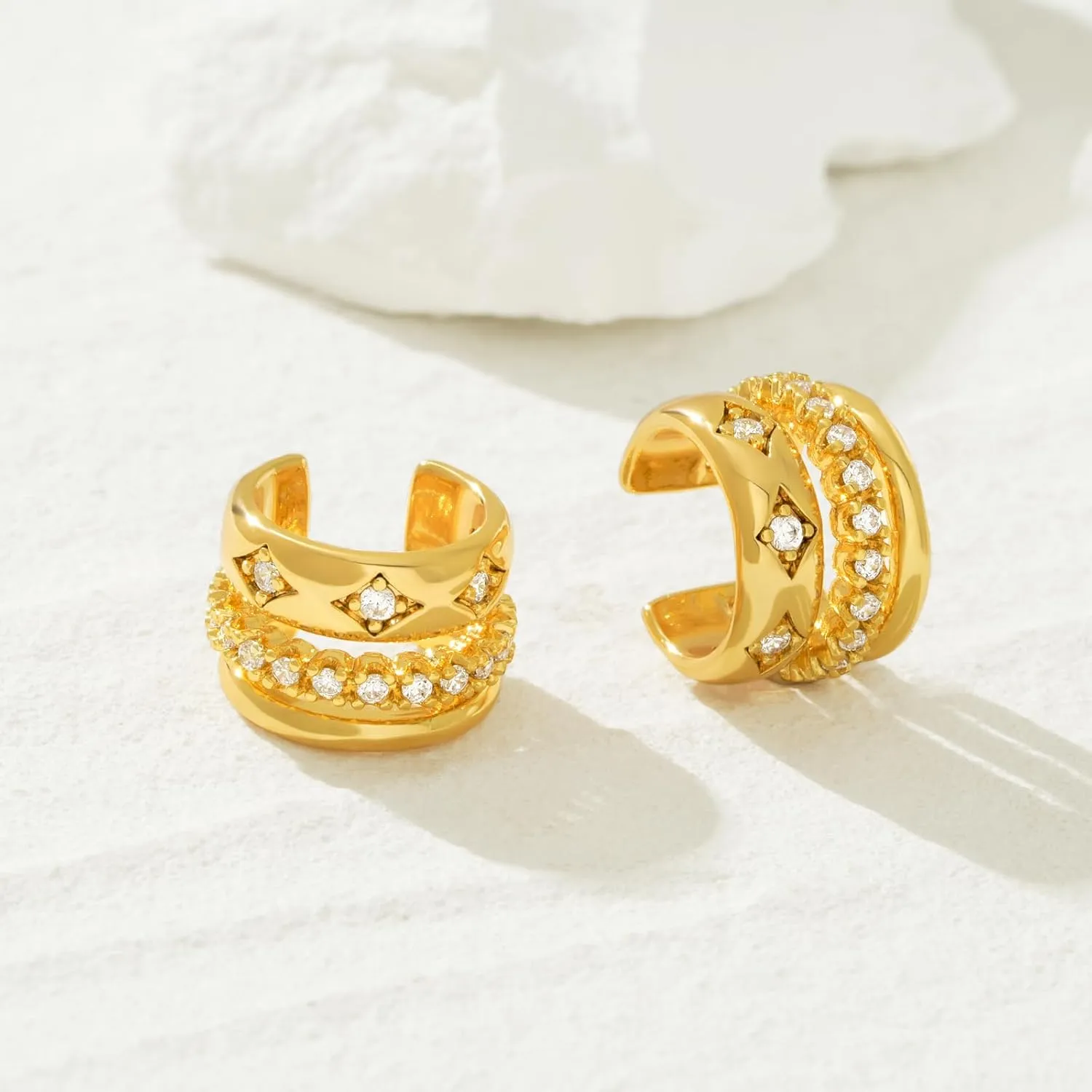BENEIGE Ear Cuff Non Piercing 14K Gold Plated Ear Cuff Earrings for Women Clip On Cartilage Earring Jewelry for Women
