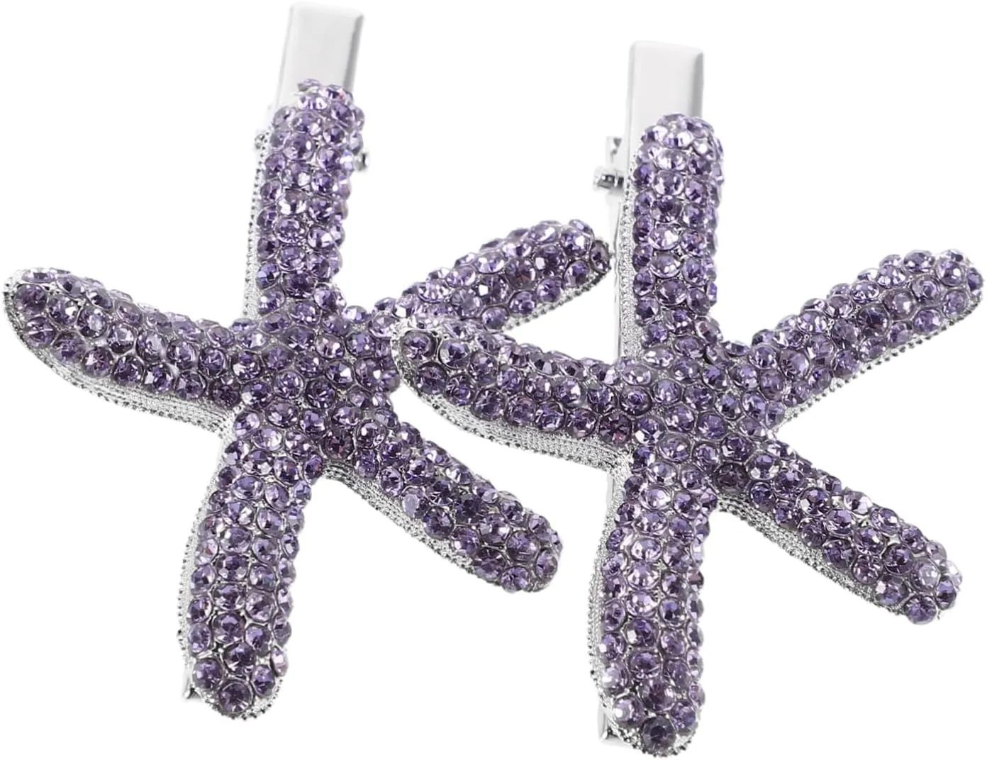 BESPORTBLE 2pcs Unique Sea Star Hair Clips: Crystal Hairpins Mermaid Hair Accessories For Women Beach Party Wedding Decor