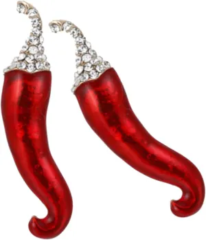 BESTYASH 2pcs Chili Pepper Brooch Pin Red Flower Brooches for Women Pepper Enamel Pin Vegetable Shape