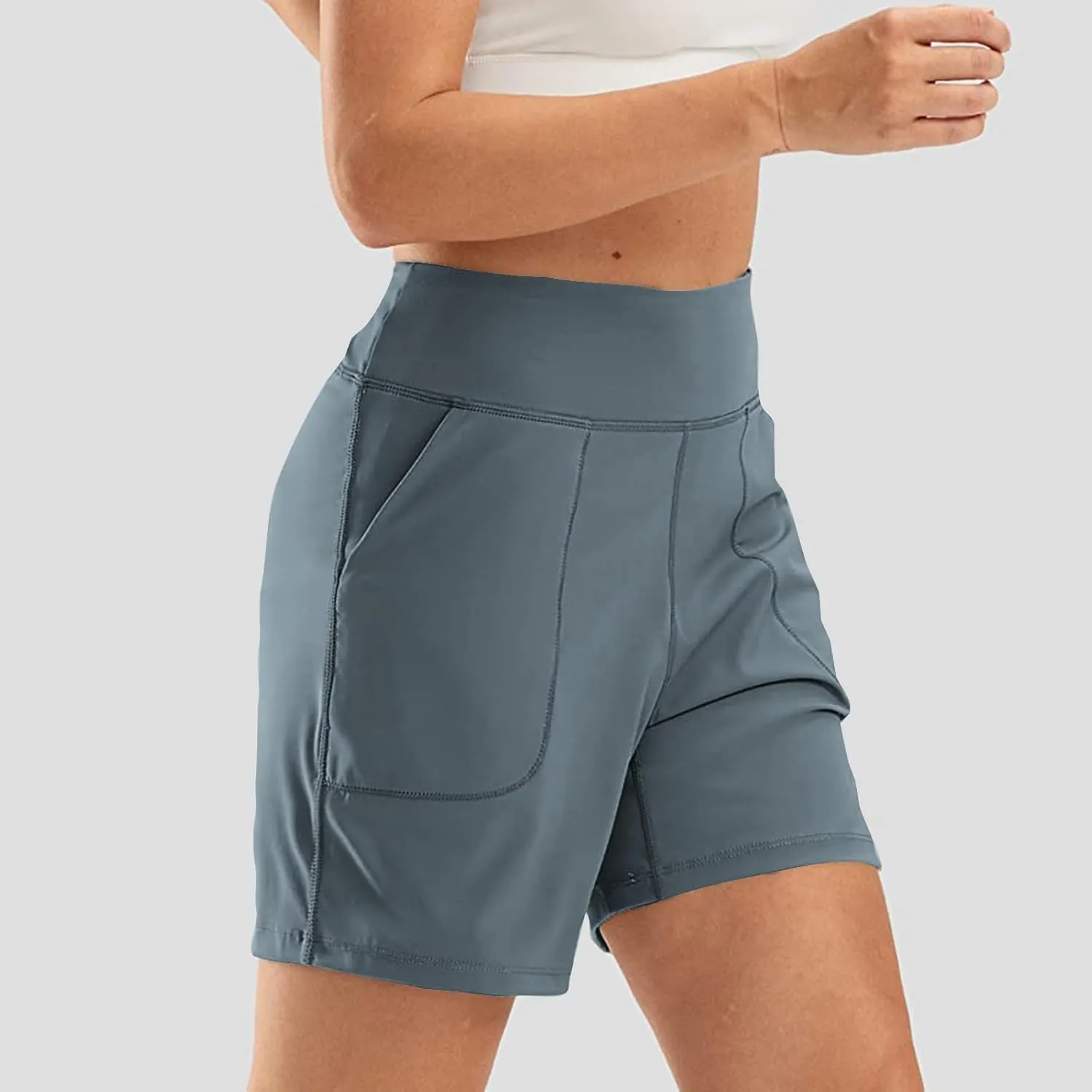 Biker Shorts Women Soft Plus Size Butt Lifting Shorts Seamless Workout Shorts High Waisted Yoga Shorts with Pockets