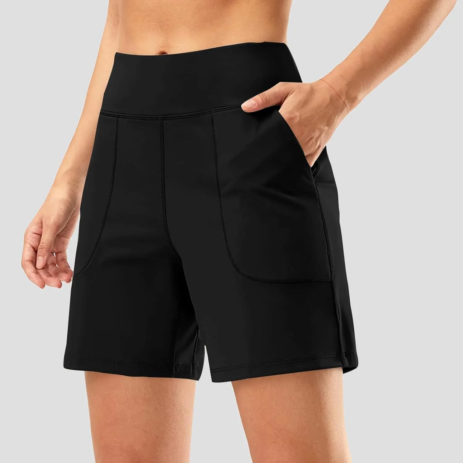 Biker Shorts Women Soft Plus Size Butt Lifting Shorts Seamless Workout Shorts High Waisted Yoga Shorts with Pockets