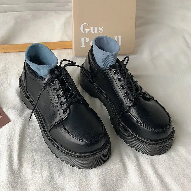 binfenxie Platform Oxfords Women's Shoes Women Heels Platforms Lolita Shoes School Uniform Shoes Student Girls Kawaii Round Toe Mary Janes