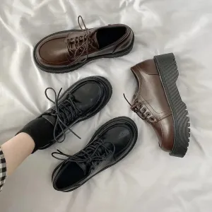 binfenxie Platform Oxfords Women's Shoes Women Heels Platforms Lolita Shoes School Uniform Shoes Student Girls Kawaii Round Toe Mary Janes