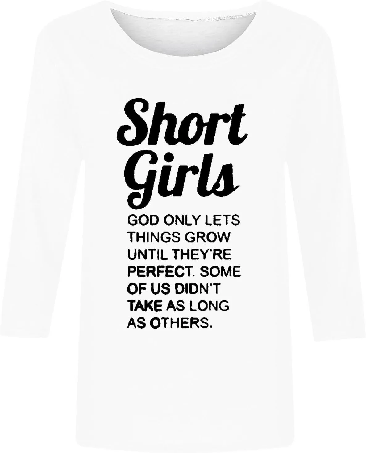 Binmer God Only Lets Things Grow Until They're Perfect Shirts for Womens 3/4 Length Sleeve Tunic Blouse Funny Sayings Tops