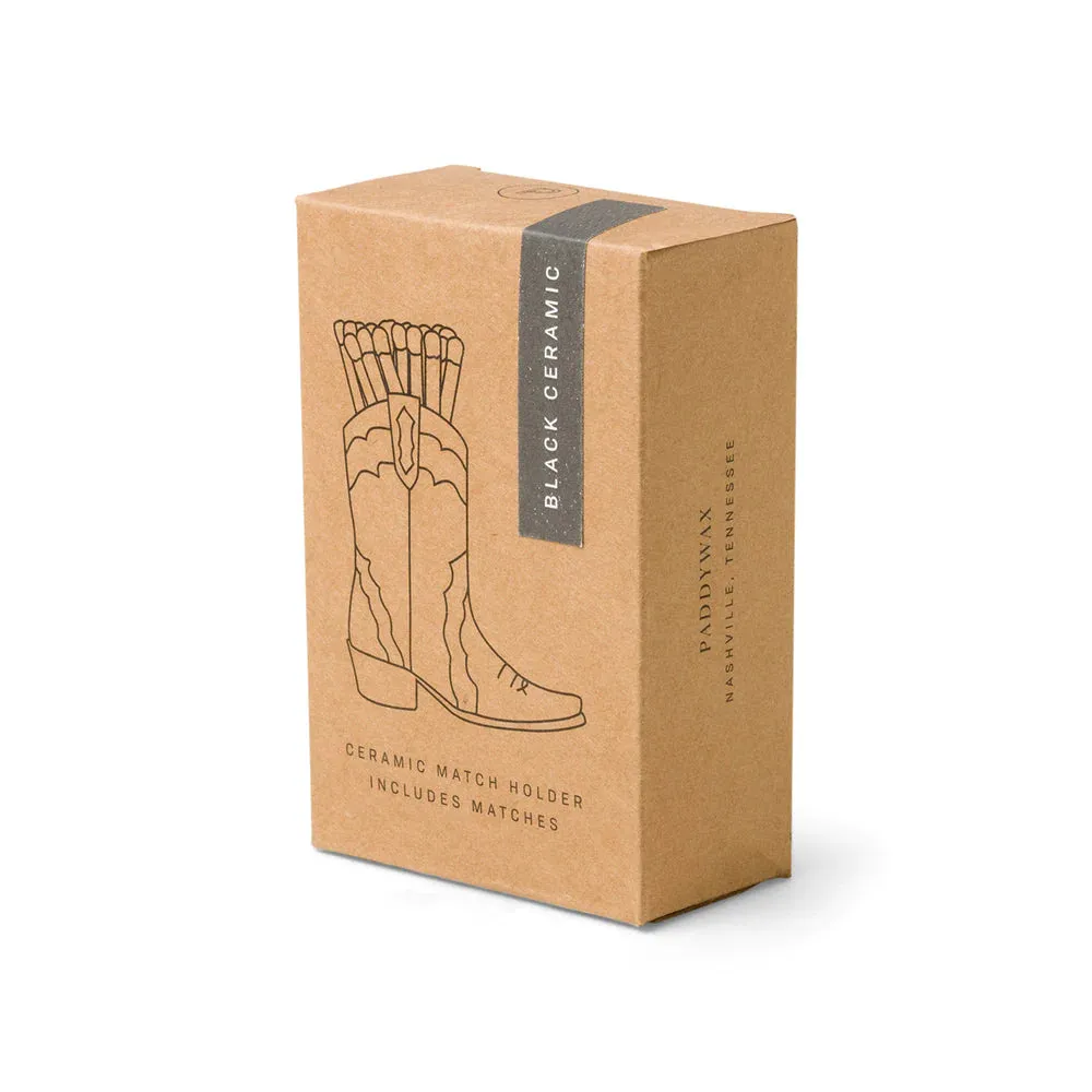 Black Cowboy Boot Match Holder- no box final sale