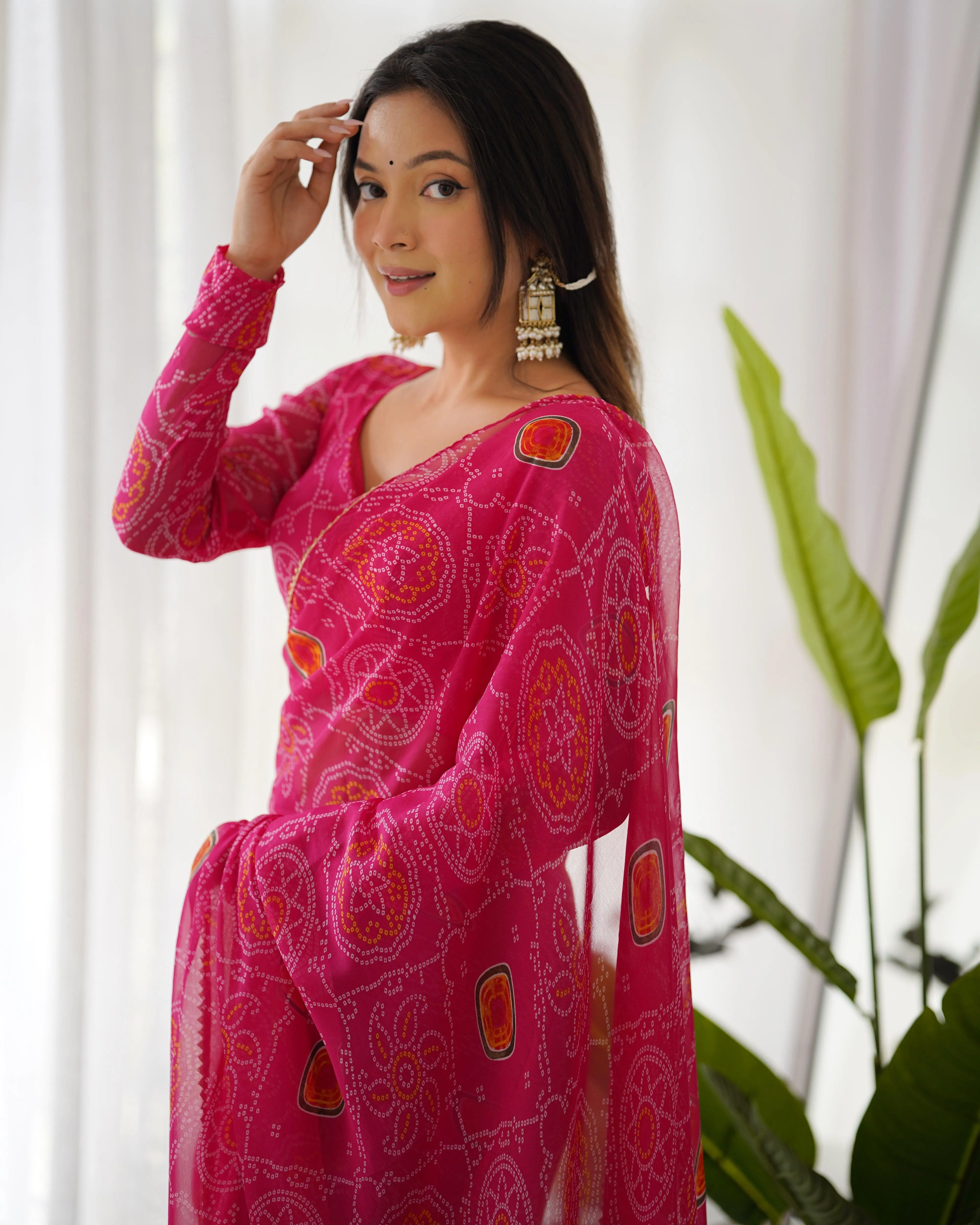 Blushing Bandhani Ready to wear Saree