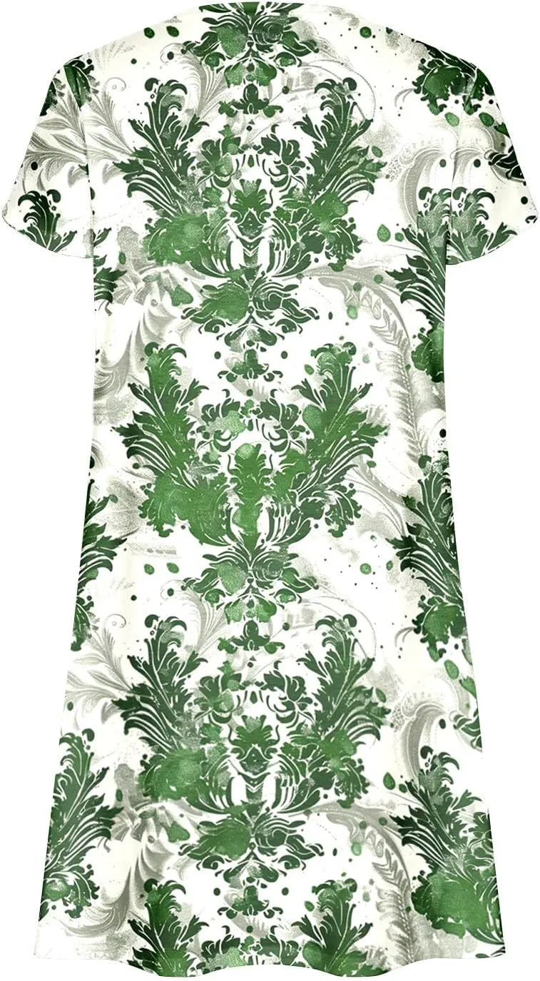 Boho Floral Dress for Women 2025 Summer Trendy Petal Sleeve V-Neck Mini Dresses Beach Vacation Sundress