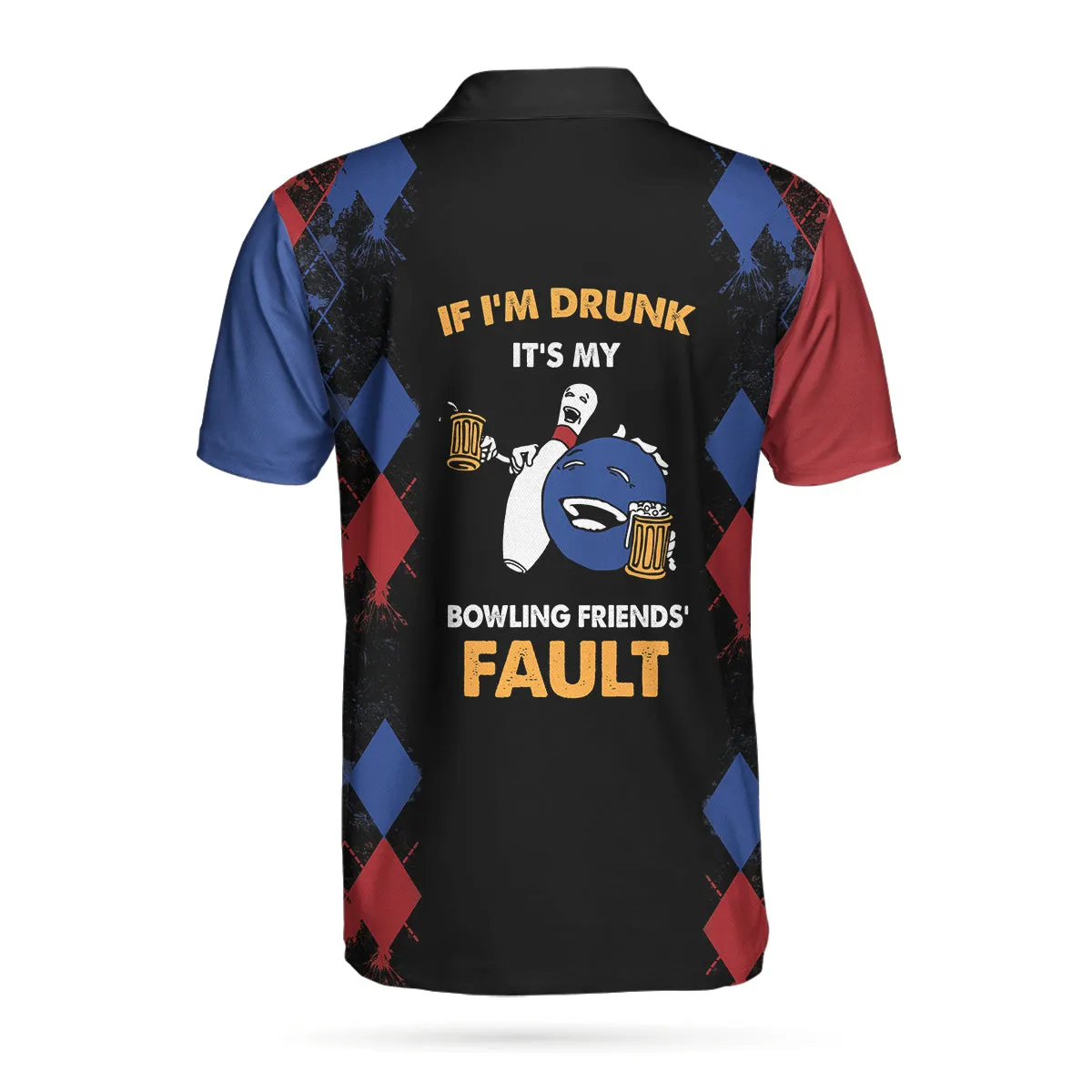 Bowling If I'M Drunk Polo Shirt, Argyle Pattern Polo Shirt Design, Funny Bowling Shirt For Male Players Coolspod