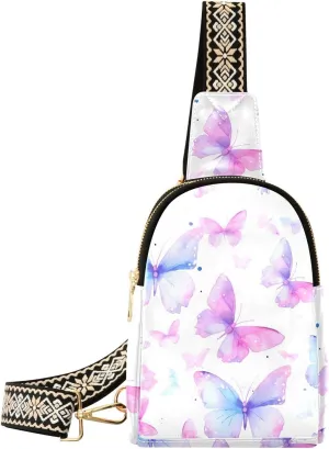 Butterfly Sling Bag for Women Fanny Packs for Women Small Leather Fanny Pack Crossbody Bags Fashion Waist Packs Chest Bag for Travel 21341340