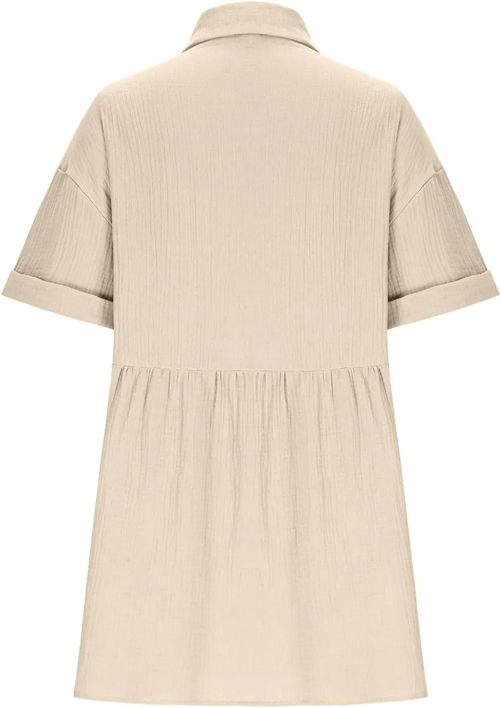 Button Down Babydoll Dress for Women Casual Summer Ruffle Mini Dresses 2025 Trendy Vacation Clothes Loose Sundress