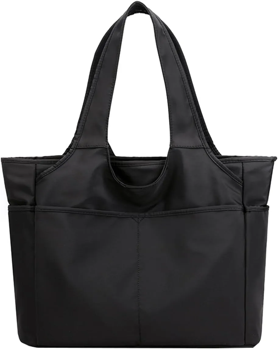 Canvas Tote Bag for Women Waterproof Nylon Multi Pocket Shoulder Bags Laptop Work Bag Hobo Purse Handbag