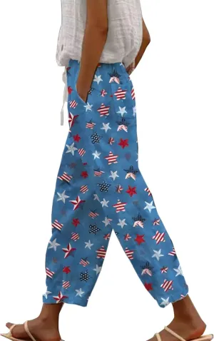 Capris Pants for Women Pants Drawstring Capri Pants with Pockets Wide Leg Cropped Pants for Women Capris Pants for