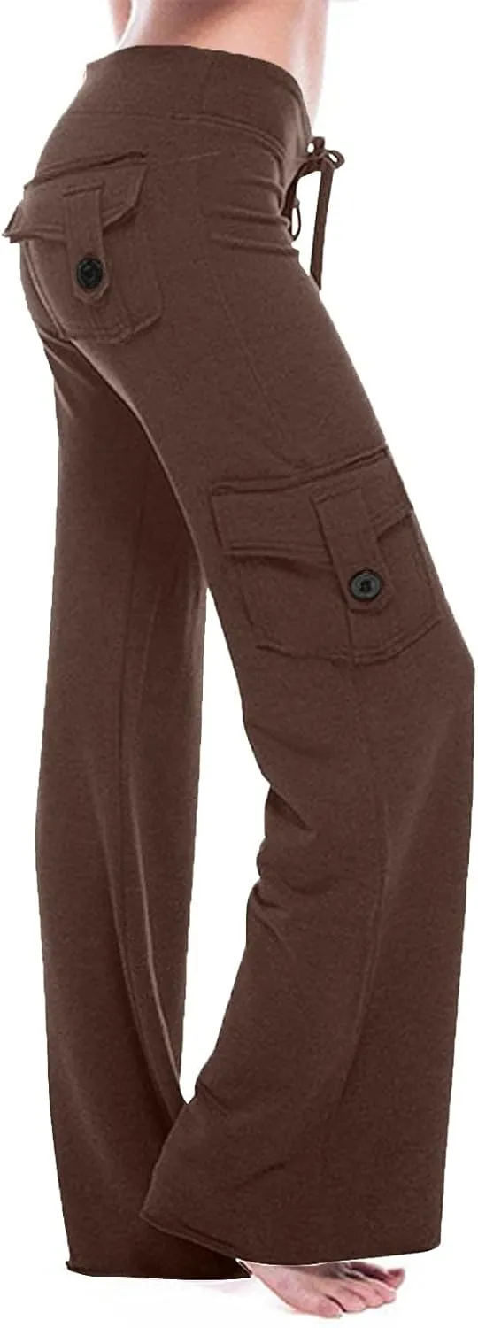 Cargo Pants Women Wide Leg Yoga Pants Multiple Pockets Cargo Pants Workout Athletic Pants Baggy Y2k Pants Plus Size