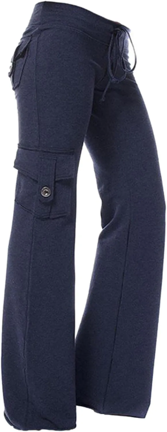 Cargo Pants Women Wide Leg Yoga Pants Multiple Pockets Cargo Pants Workout Athletic Pants Baggy Y2k Pants Plus Size