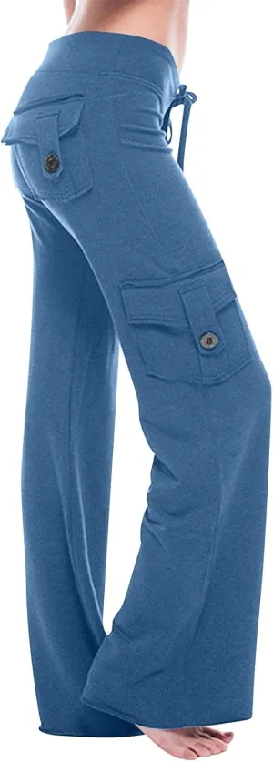 Cargo Pants Women Wide Leg Yoga Pants Multiple Pockets Cargo Pants Workout Athletic Pants Baggy Y2k Pants Plus Size