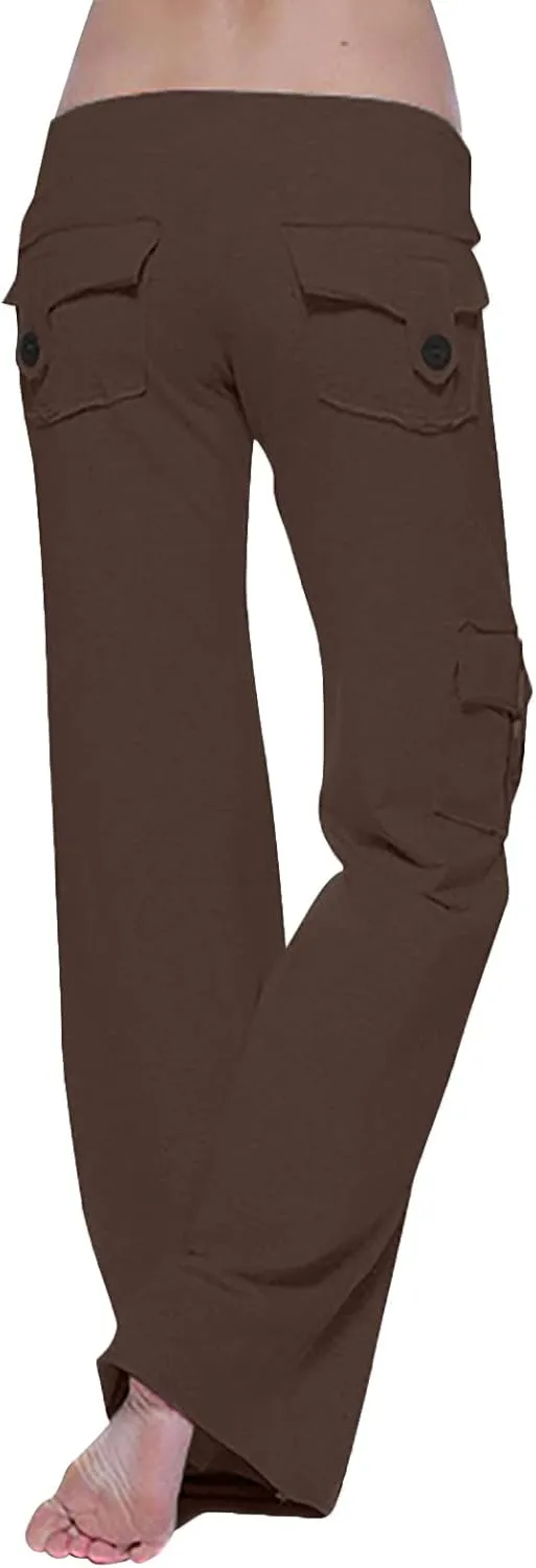 Cargo Pants Women Wide Leg Yoga Pants Multiple Pockets Cargo Pants Workout Athletic Pants Baggy Y2k Pants Plus Size